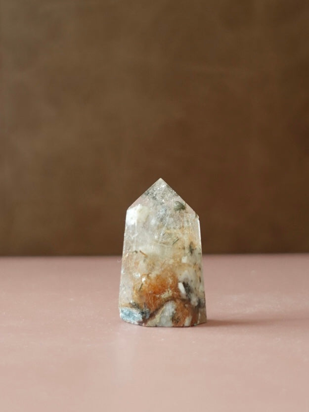 Garden Quartz With Gold Rutile Tower | 10GR