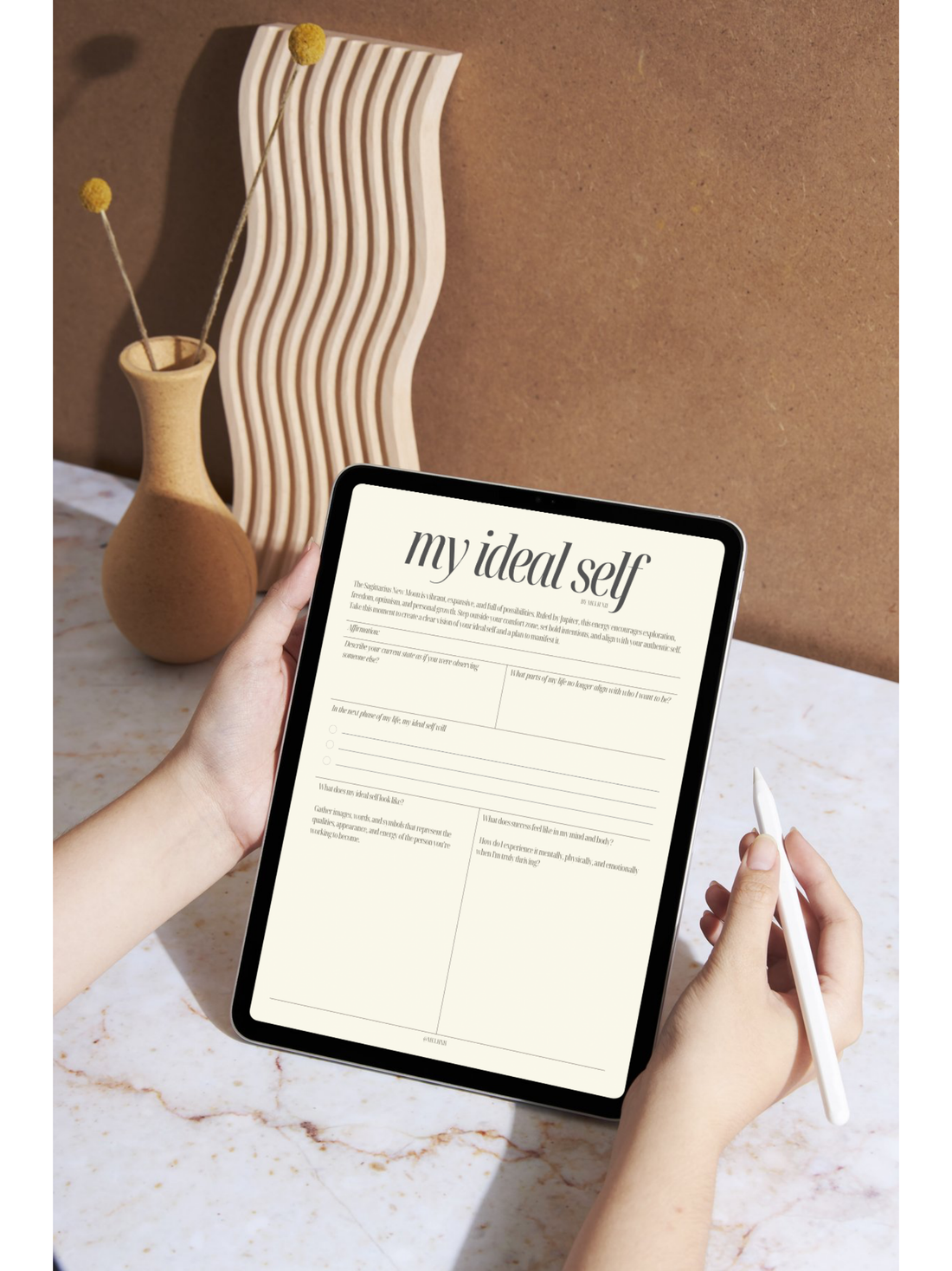 My Ideal Self - Sagittarius New Moon Worksheet Journal | Manifest Your Authentic Self