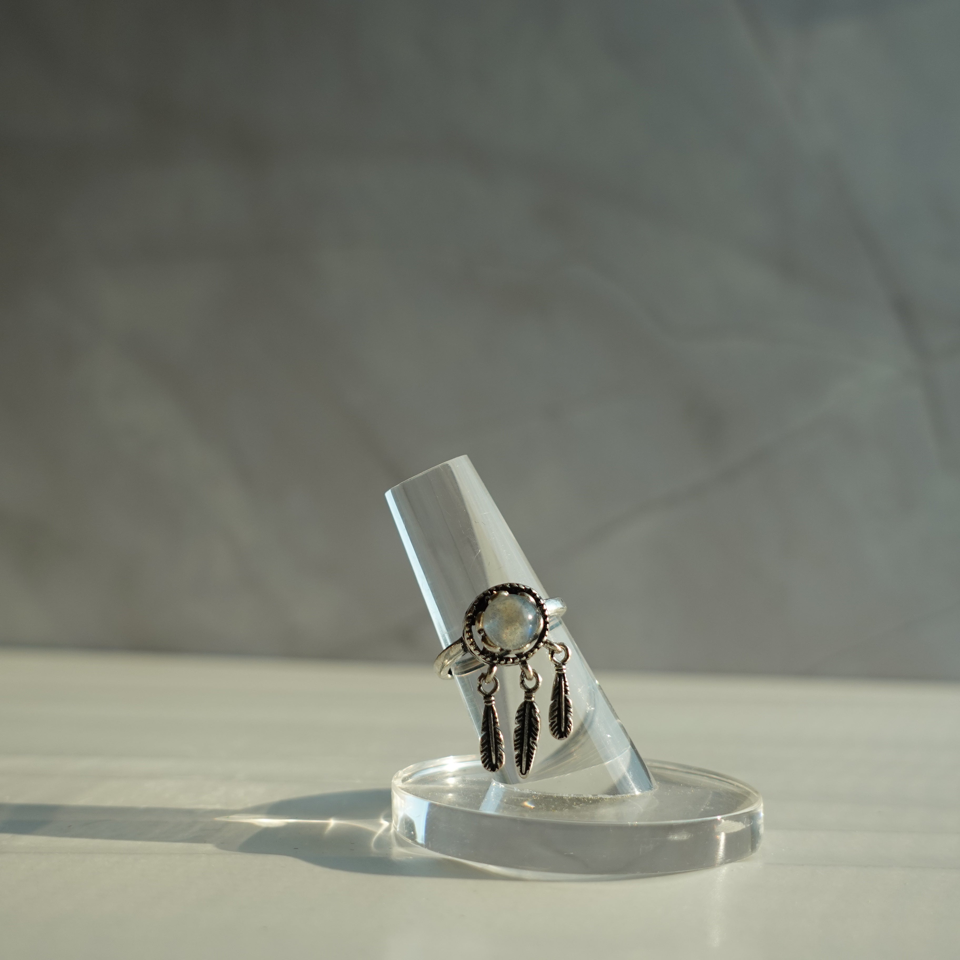 Feathered Labradorite Ring