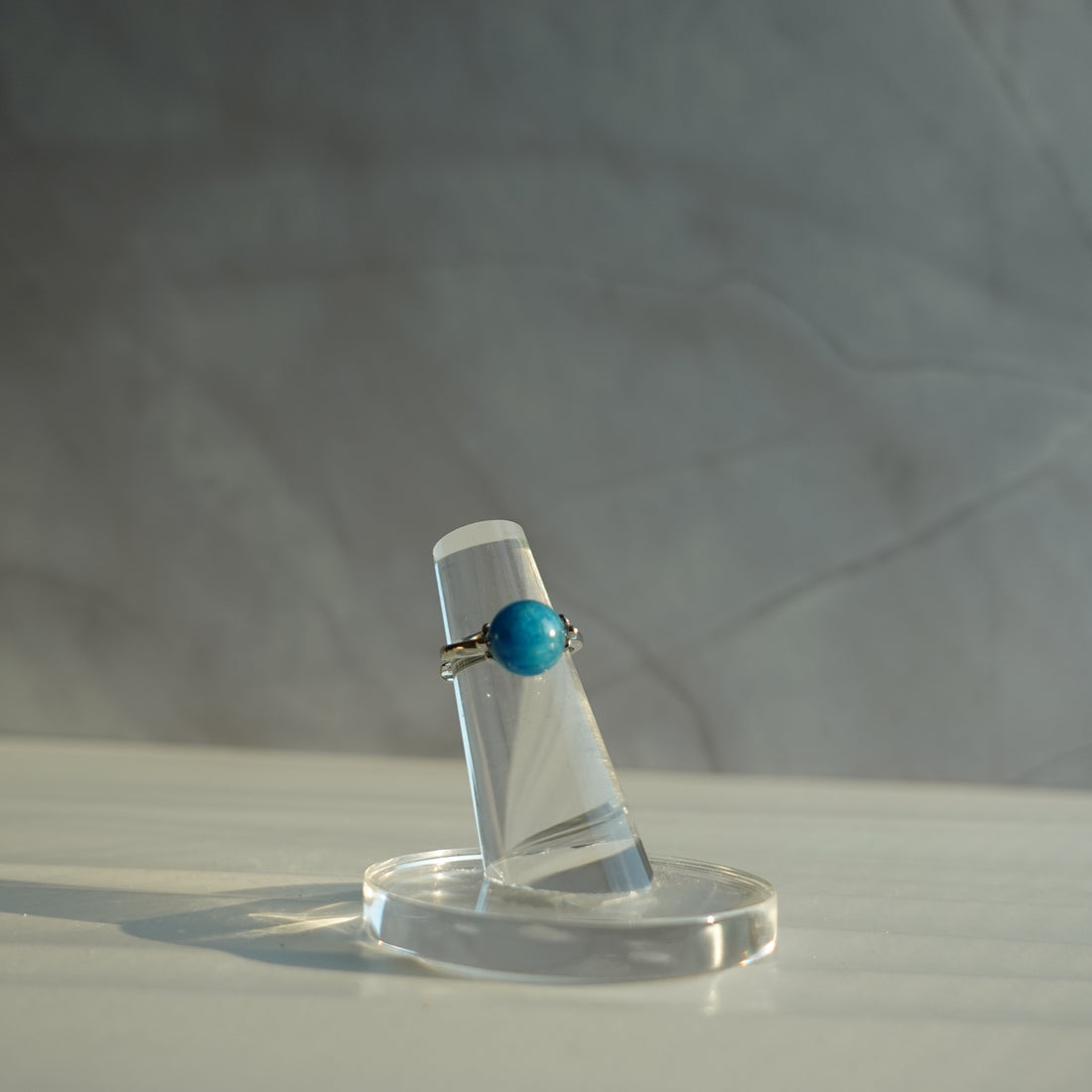 Rotating Blue Apatite Ring