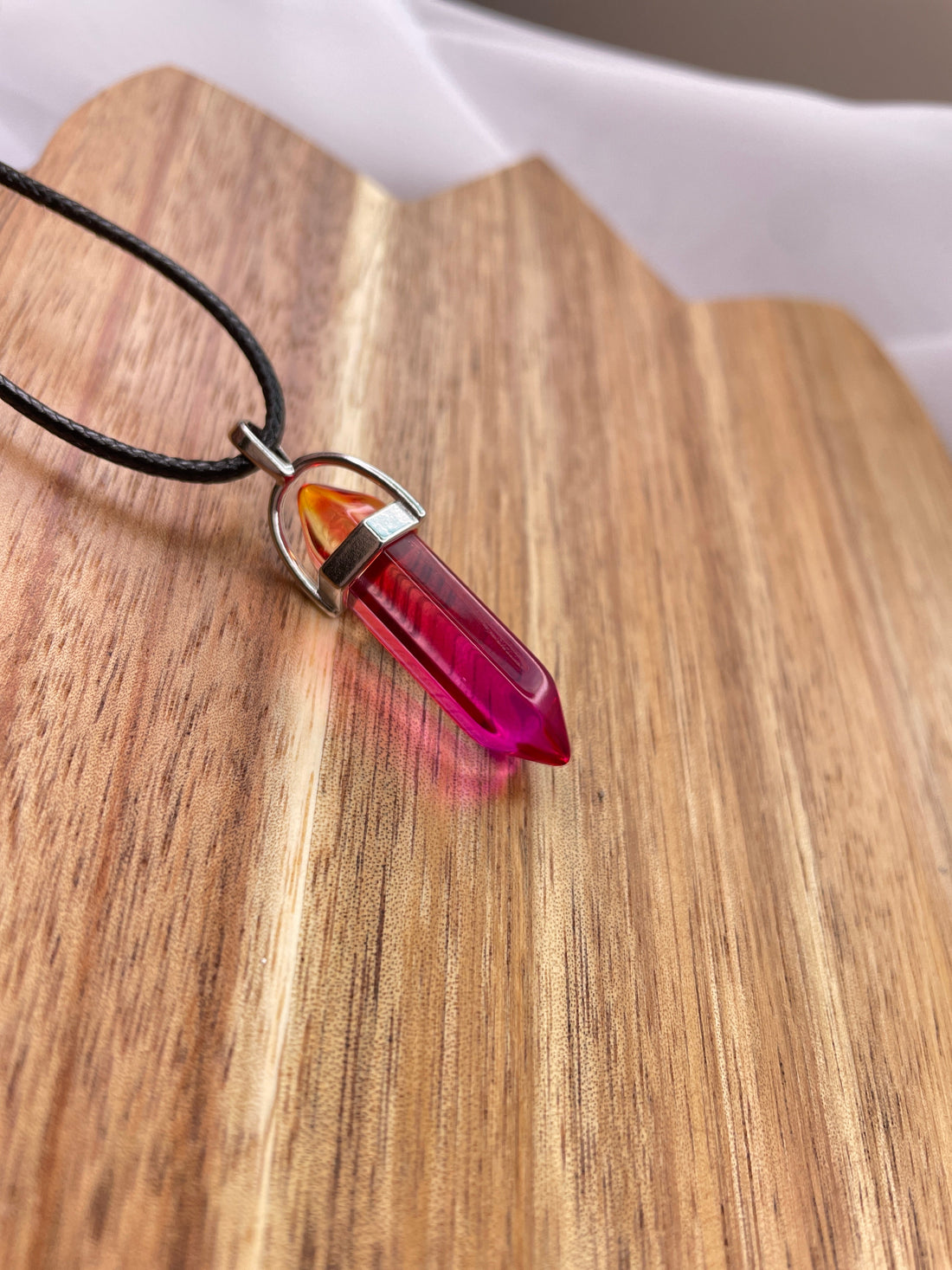 Pink-Orange Ombre Terminated Point Necklace