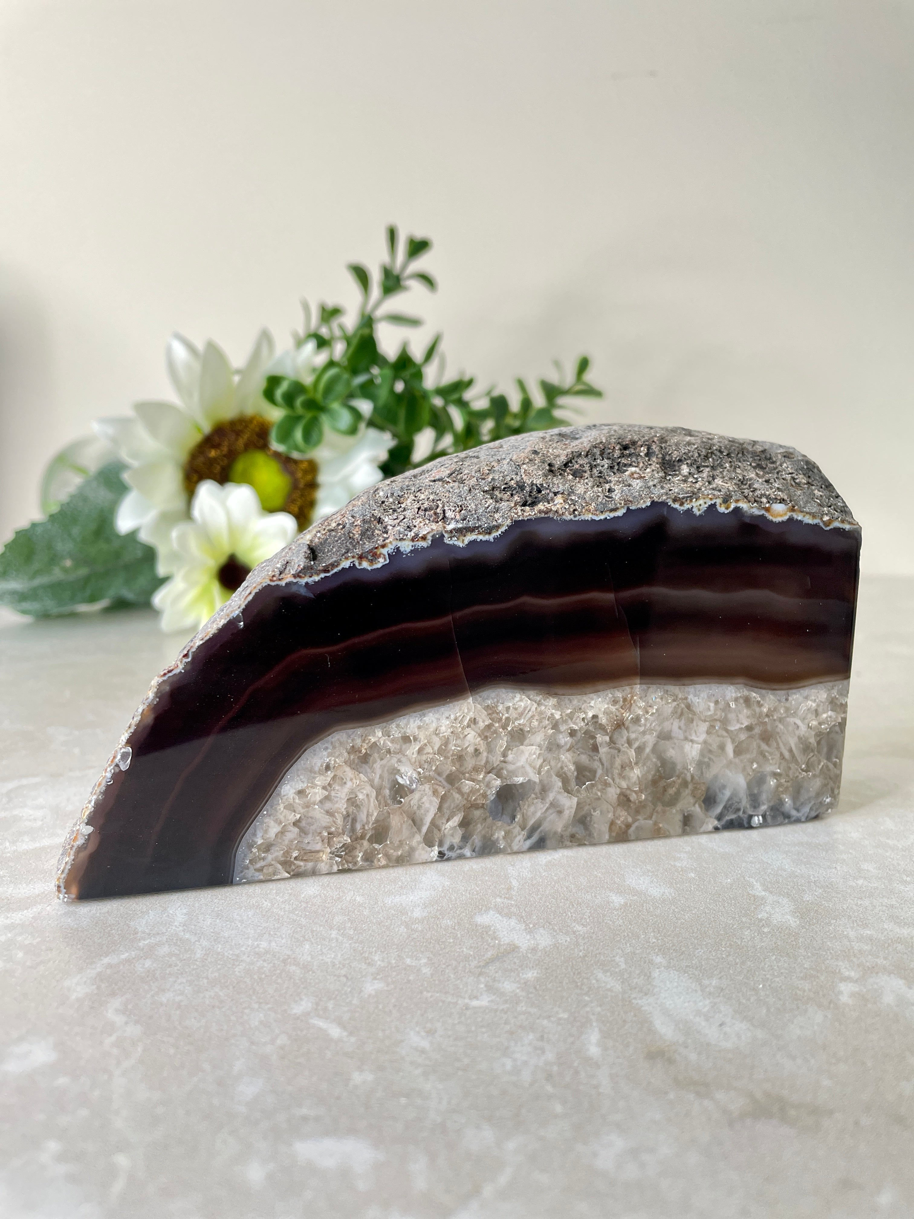 Chocolate Druzy Agate Freeform