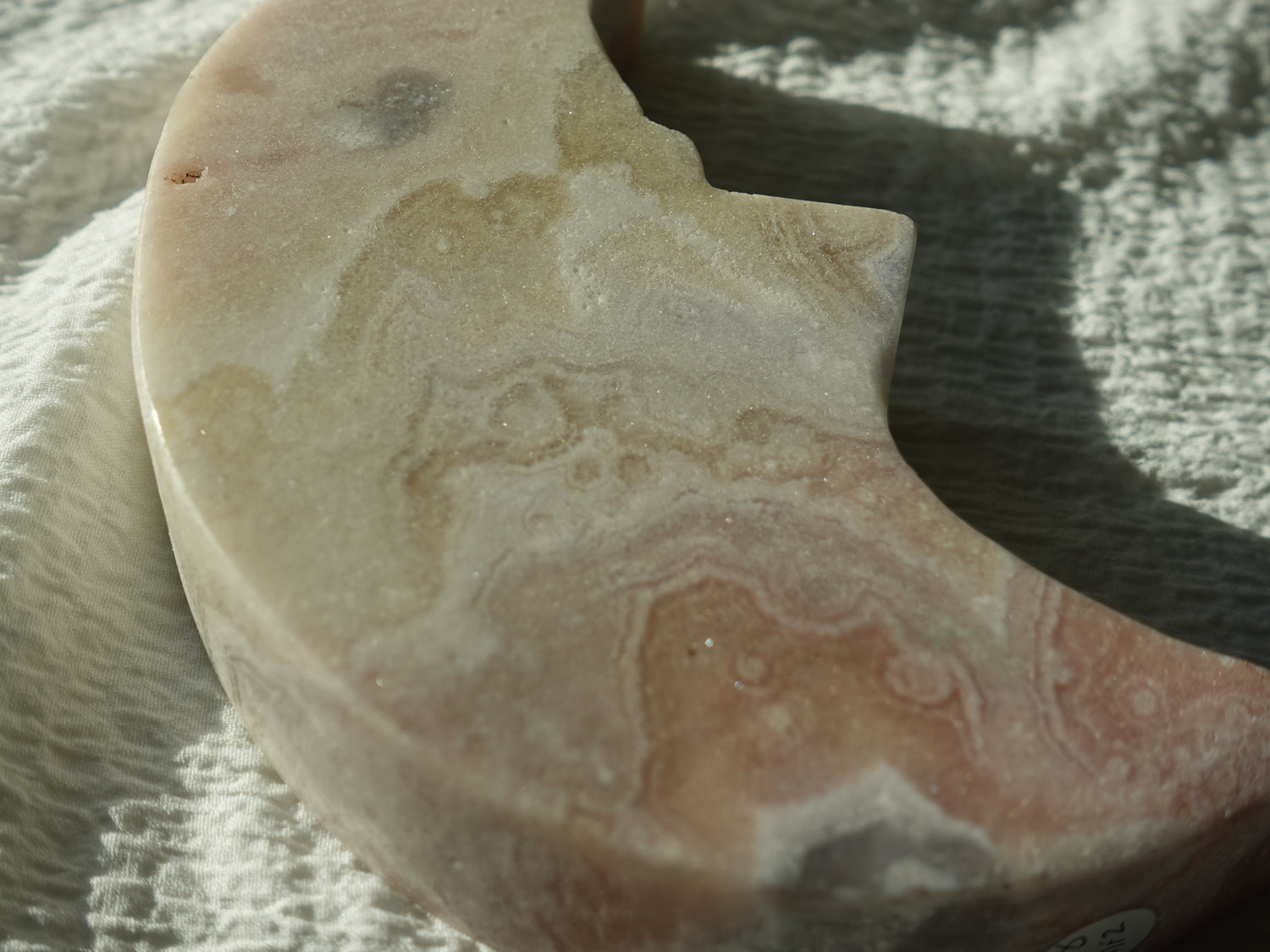 Pink Amethyst Moon Face Carving | MF2