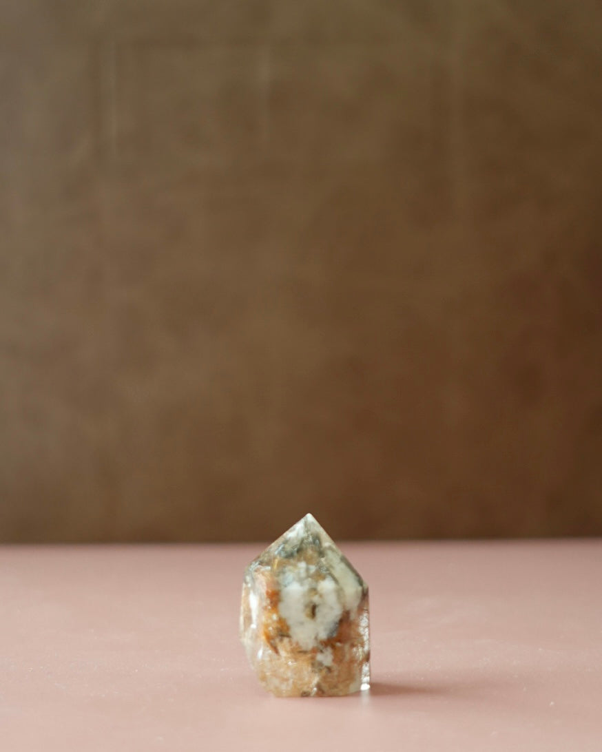 Garden Quartz With Gold Rutile Tower | 11GR