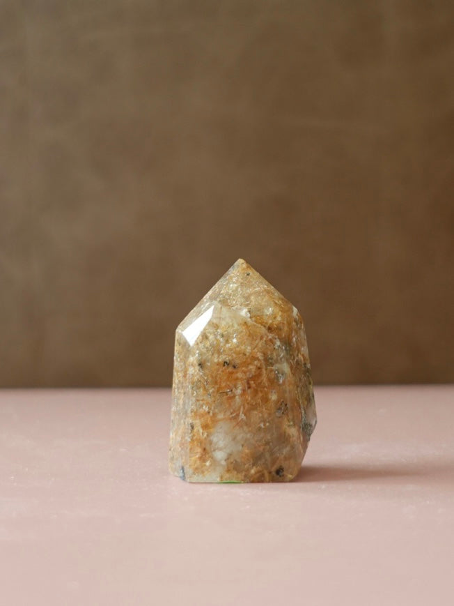 Garden Quartz With Gold Rutile Tower | 17GR