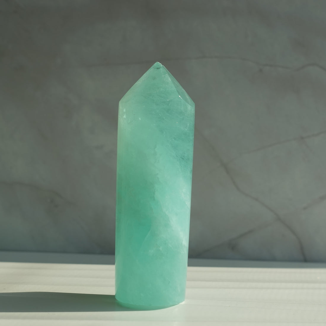 Green Fluorite Cylinder Tower | 48T