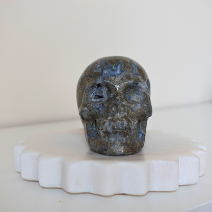 Pyrite Skull Carving
