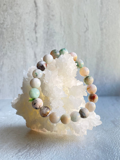 Green Flower Agate Bracelet