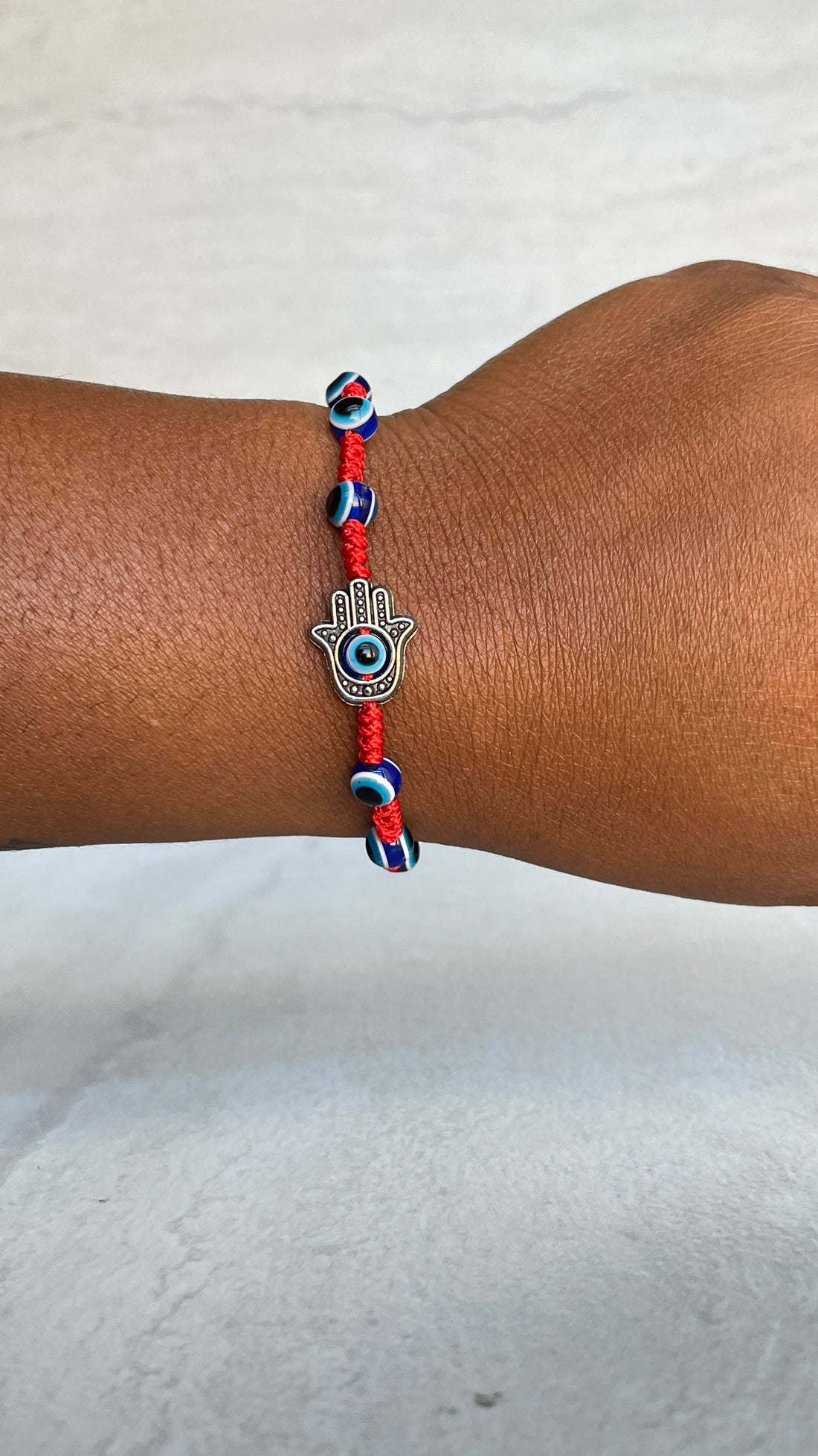 Red Cord Hamsa Hand Evil Eye Bracelet