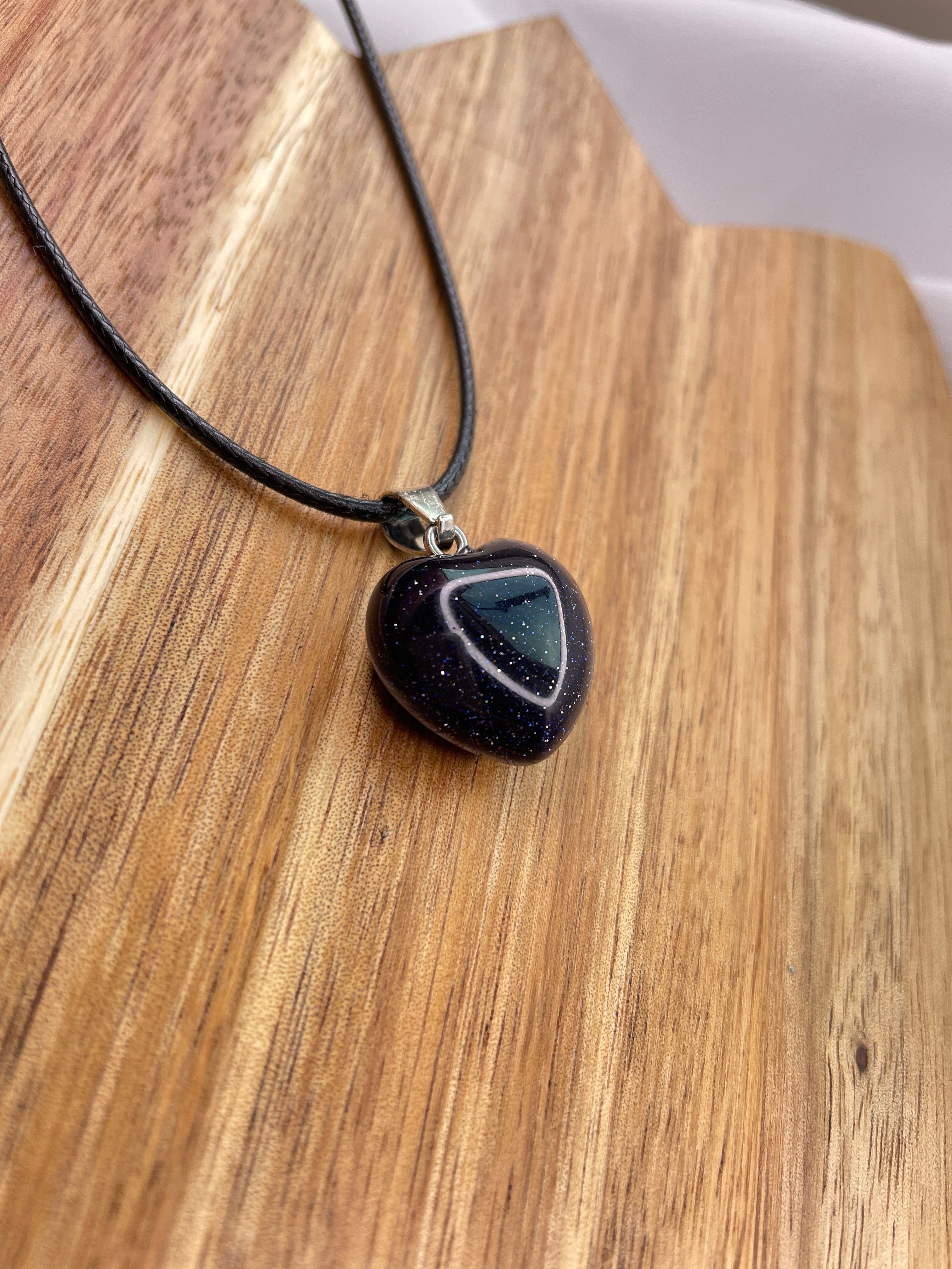 Blue Sandstone Heart Necklace