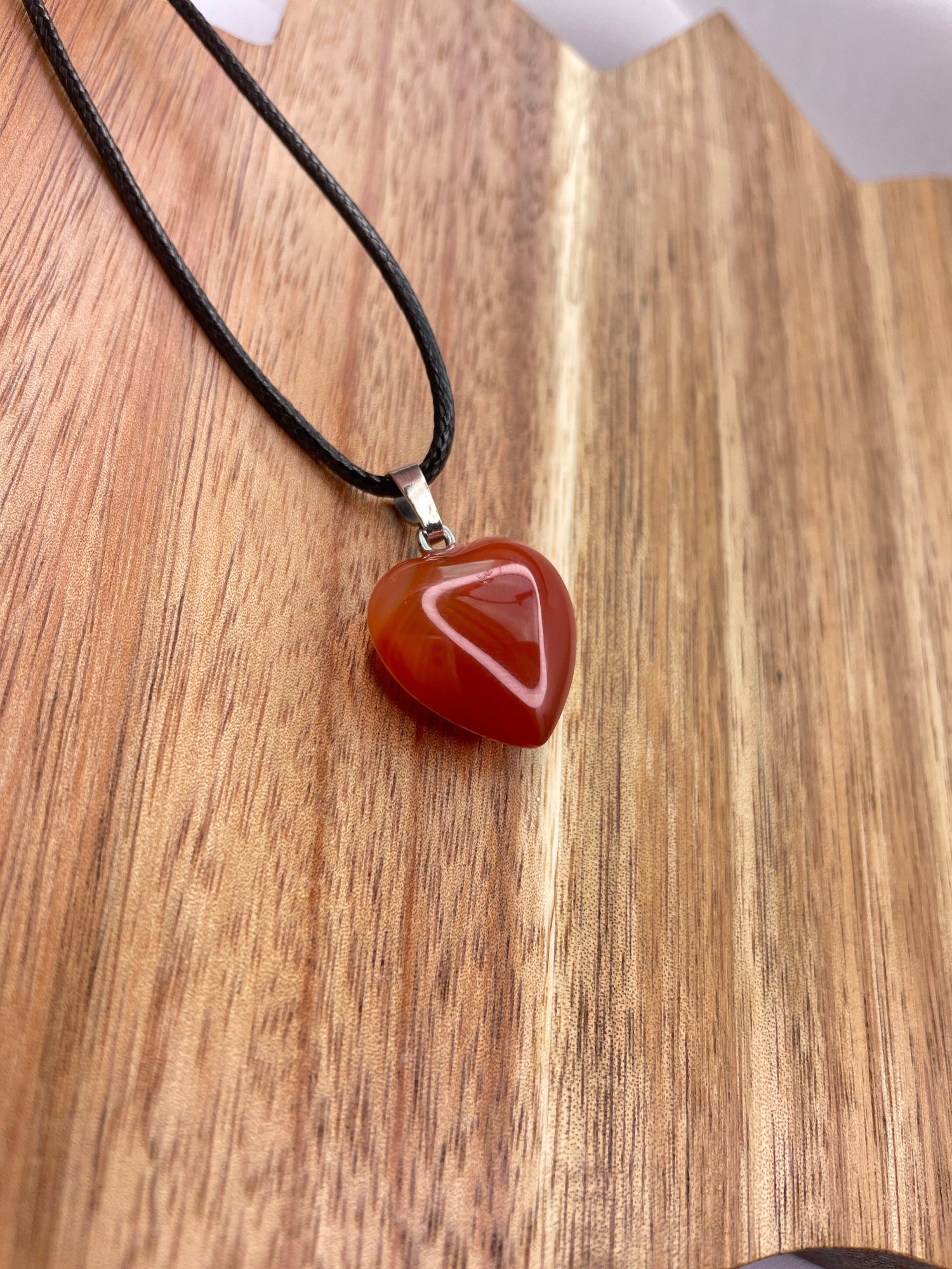 Carnliean Heart Pendant Necklace