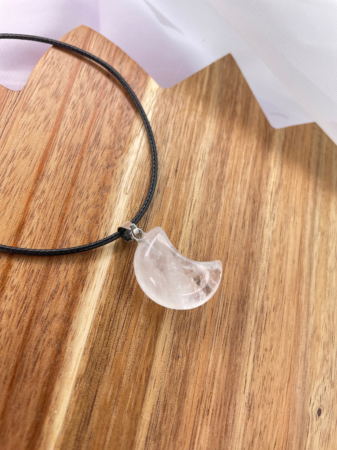 Clear Quartz Moon Pendant