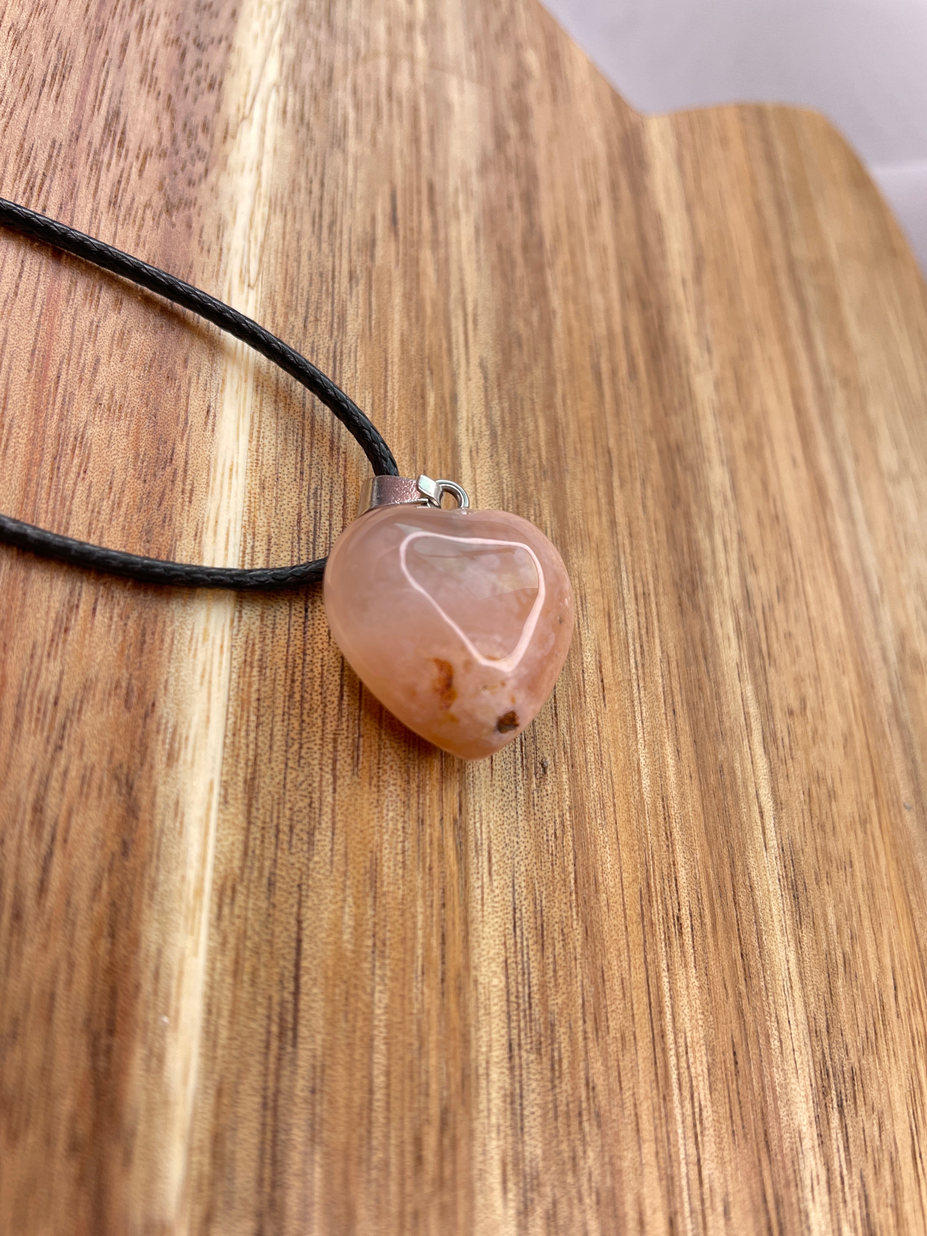 Flower Agate Moon Necklace