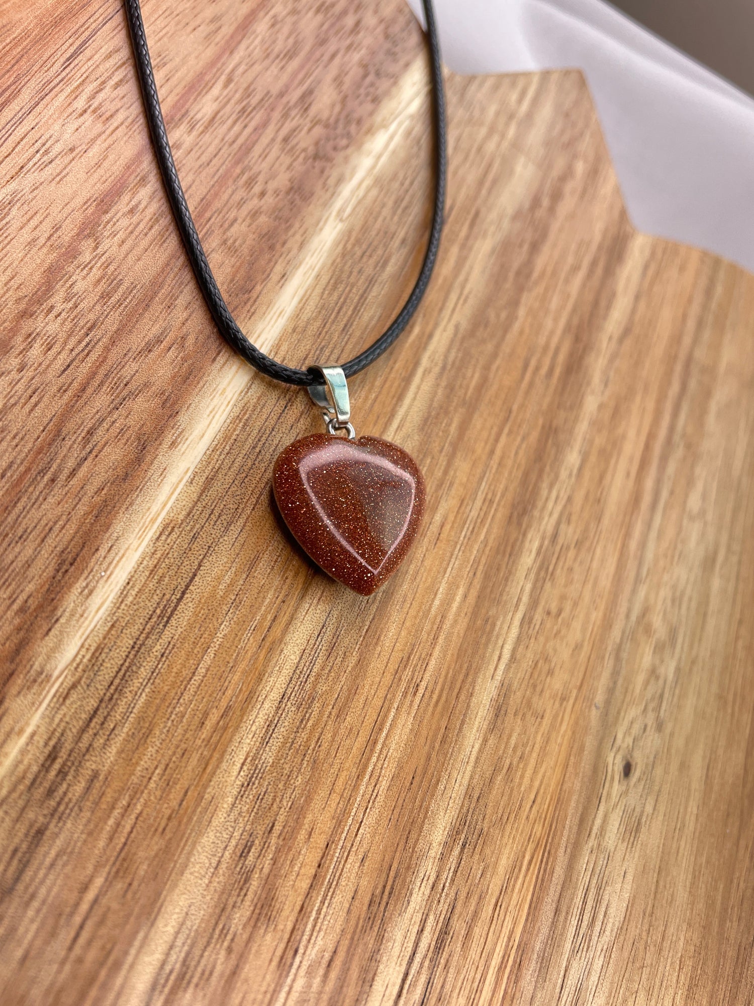 Gold Sandstone Heart Pendant