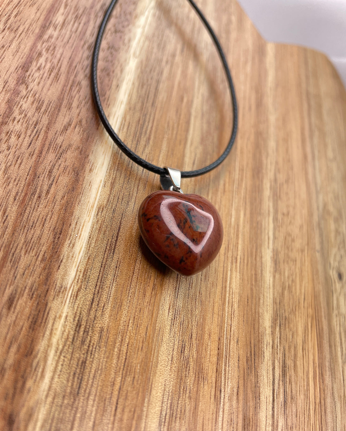 Mahogany Obsidian Heart Necklace